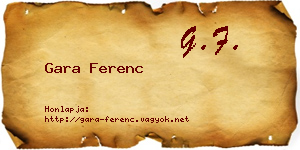 Gara Ferenc névjegykártya